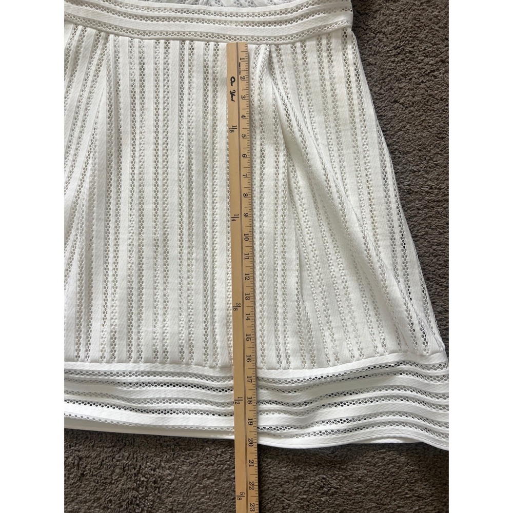 J.Crew White Eyelet Lace V-Neck Fit and Flare Dress Sleeveless Size 12 G4122 - Picture 8 of 9